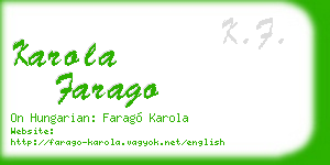 karola farago business card